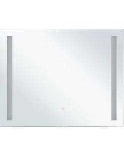 Specchio da bagno con luce LED LIRAC 70 cm 60 cm Argento