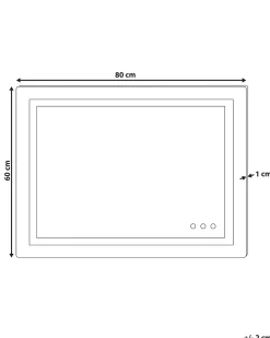 Specchio da bagno con luce LED PRENOIS 80 cm 60 cm Argento