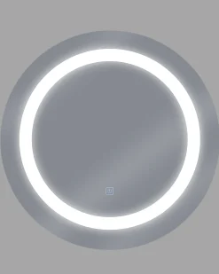Specchio da bagno con luce LED SELUNE 58 cm 58 cm Argento