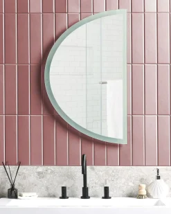Specchio da bagno con luce LED BEZONS 49 cm 80 cm Argento