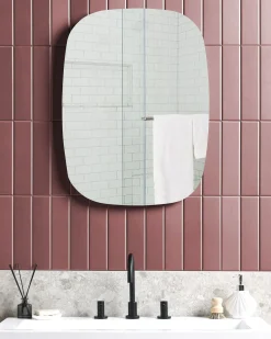Specchio da bagno con luce LED BERGERAC 58 cm 78 cm Argento