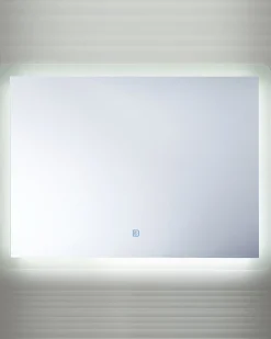 Specchio da bagno con luce LED CORROY 80 cm 60 cm Argento