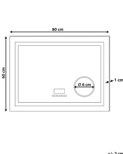Specchio da bagno con luce LED THAIX 80 cm 60 cm Argento