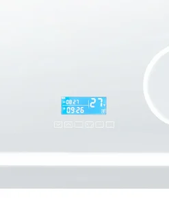 Specchio da bagno con luce LED THAIX 80 cm 60 cm Argento