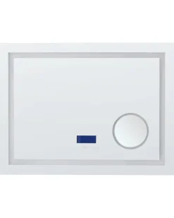 Specchio da bagno con luce LED THAIX 80 cm 60 cm Argento