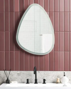 Specchio da bagno con luce LED BETHUNE 58 cm 78 cm Argento