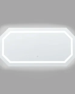 Specchio da bagno con luce LED LOCMARIAQUER 120 cm 60 cm Argento