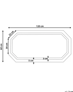 Specchio da bagno con luce LED LOCMARIAQUER 120 cm 60 cm Argento