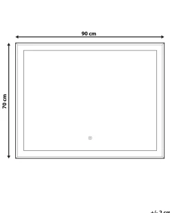 Specchio da bagno con luce LED ARGENS 90 cm 70 cm Argento