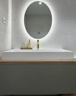 Specchio da bagno con luce LED MAZILLE 60 cm 80 cm Argento