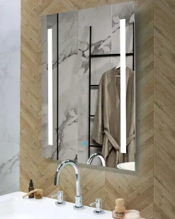 Specchio da bagno con luce LED MARTINET 60 cm 80 cm Argento