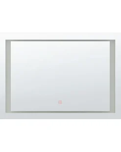Specchio da bagno con luce LED EYRE 80 cm 60 cm Argento