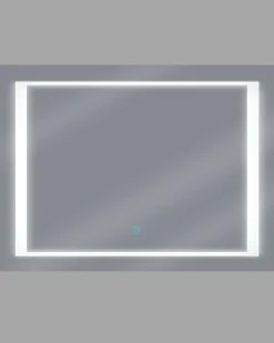 Specchio da bagno con luce LED EYRE 80 cm 60 cm Argento