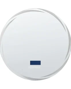 Specchio da bagno con luce LED TANAY 60 cm 60 cm con altoparlante Bluetooth integrato Argento