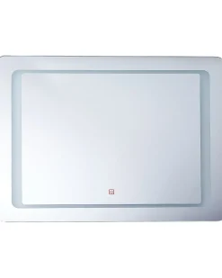 Specchio da bagno con luce LED WASSY 80 cm 60 cm Argento