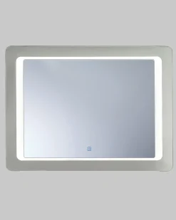 Specchio da bagno con luce LED WASSY 80 cm 60 cm Argento