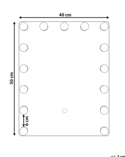 Specchio da bagno con luce LED LUCENAY 40 cm 50 cm Argento