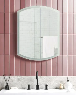 Specchio da bagno con luce LED BEZIERS 60 cm 78 cm Argento