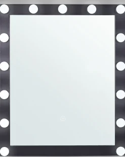 Specchio da bagno con luce LED ODENAS 50 cm 60 cm Nero