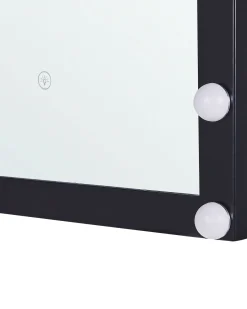 Specchio da bagno con luce LED ODENAS 50 cm 60 cm Nero