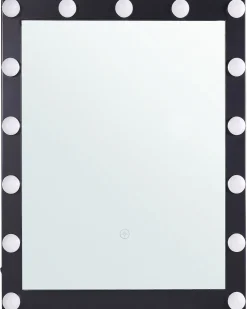 Specchio da bagno con luce LED ODENAS 50 cm 60 cm Nero