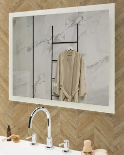 Specchio da bagno con luce LED ADOUR 80 cm 60 cm Argento
