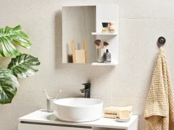 Specchio da parete con ripiano PELOTAS 45 cm 45 cm Bianco
