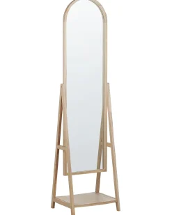 Specchio da parete con ripiano CHAMBERY 170 cm Legno di Paulownia Marrone chiaro