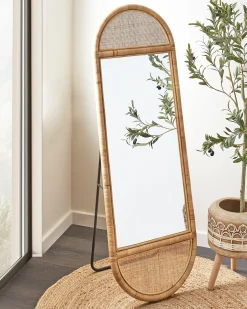 Specchio da terra BARGES 150 cm Rattan Naturale