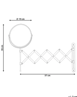 Specchio da trucco allungabile per parete YVELINES 57 cm 36 cm Metallo Argento