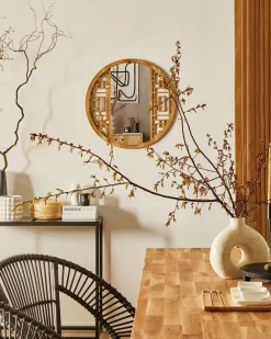 Specchio FIRMINY 60 cm 60 cm Legno di abete Marrone chiaro