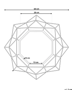 Specchio HILLION 60 cm 60 cm Metallo Oro