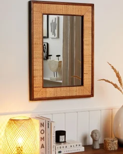 Specchio IGUALA 54 cm 74 cm Bambù Frassino naturale