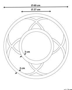 Specchio IZTAPALAPA 60 cm 60 cm Legno di abete chiaro