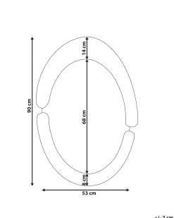 Specchio MASSAY 53 cm 90 cm Velluto Blu scuro