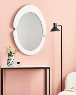 Specchio MASSAY 53 cm 90 cm Velluto Bianco
