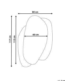 Specchio PANNES 80 cm 117 cm Azzurro