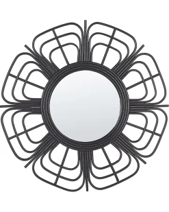 Specchio PASAKU 60 cm 60 cm Rattan Nero
