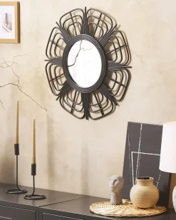 Specchio PASAKU 60 cm 60 cm Rattan Nero