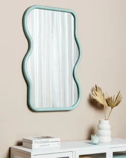 Specchio RONNET 60 cm 90 cm Legno di Paulownia Azzurro
