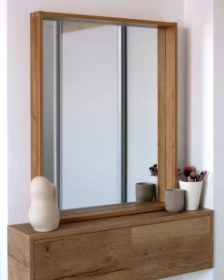 Specchio ROSELL 80 cm 65 cm Marrone chiaro