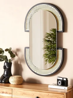Specchio STAINS 43 cm 75 cm Rattan sintetico (PE) Naturale