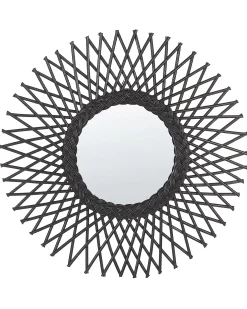 Specchio TAGOLU 60 cm 60 cm Rattan Nero