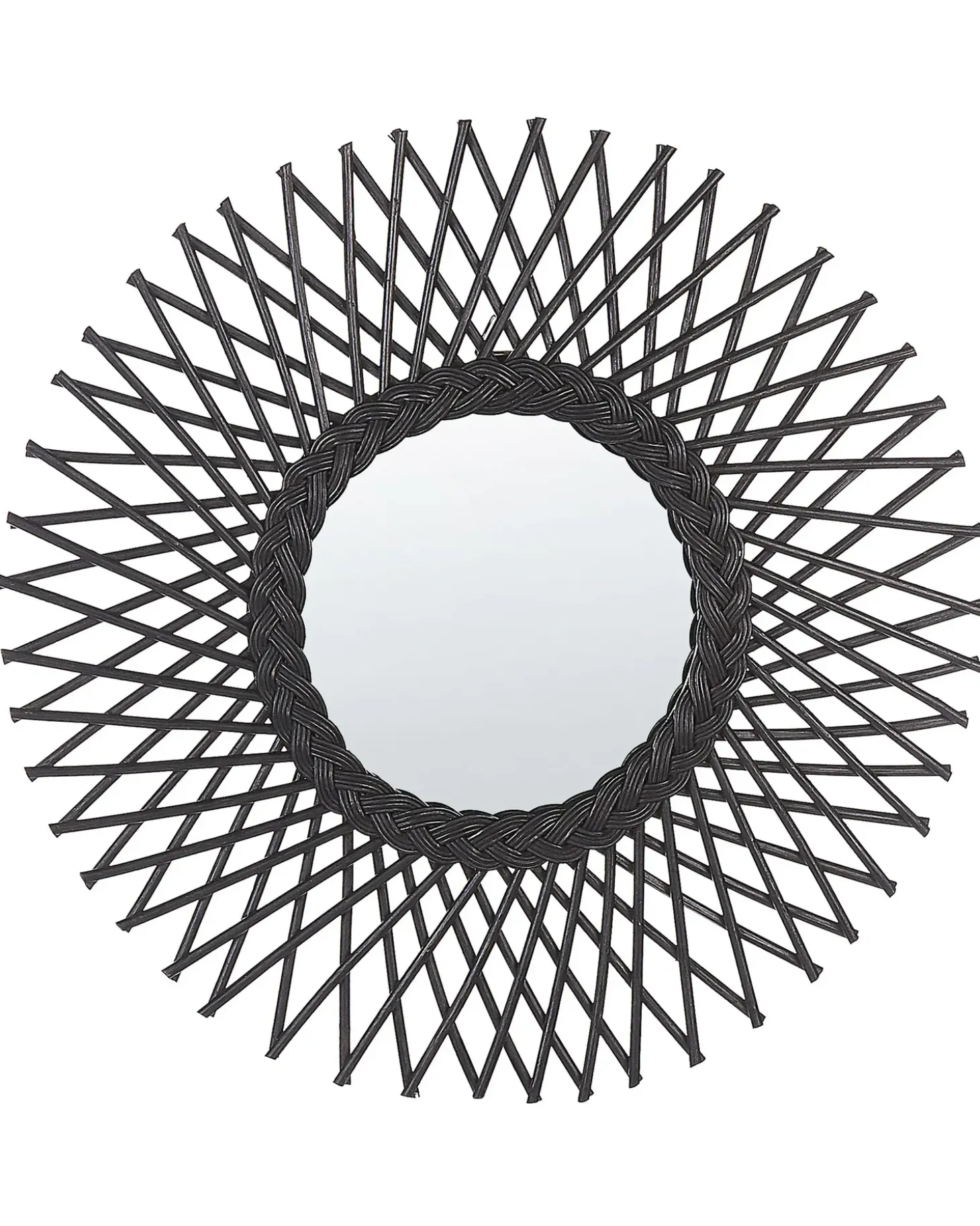 Specchio TAGOLU 60 cm 60 cm Rattan Nero