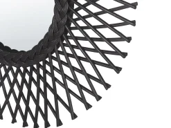 Specchio TAGOLU 60 cm 60 cm Rattan Nero