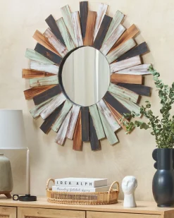 Specchio TAMPICO 75 cm 75 cm Legno di abete Multicolore
