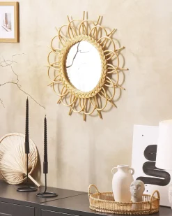 Specchio TELAKIA 60 cm 60 cm Rattan Naturale