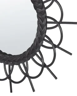 Specchio TELAKIA 60 cm 60 cm Rattan Nero