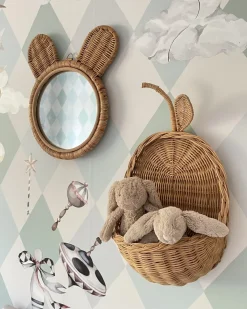 Specchio ASHANTI 30 cm 33 cm Rattan Naturale