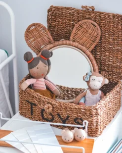 Specchio ASHANTI 30 cm 33 cm Rattan Naturale